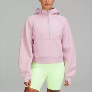Lululemon pink peony scuba oversized half-zip